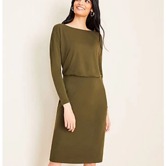 Elegant Olive Green Women's Dress - Picture 1 of 4